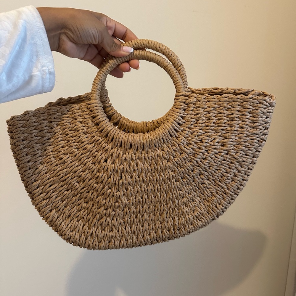 SHEIN Tan Woven Tote Bag